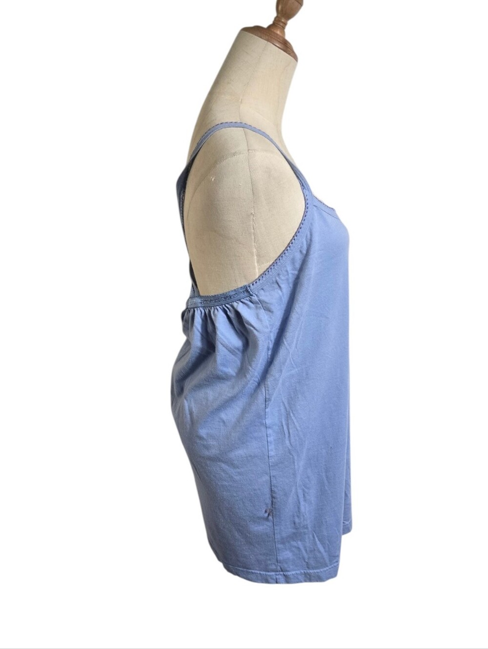 Victoria's Secret Light Blue Embroidered Logo Cotton Y2K Nightie - Picture 3 of 6